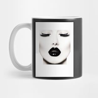 Woman, Girl, Lips print, Fashion art, Fashion print, Scandinavian art, Modern art, Wall art, Print, Minimalistic, Modern Mug